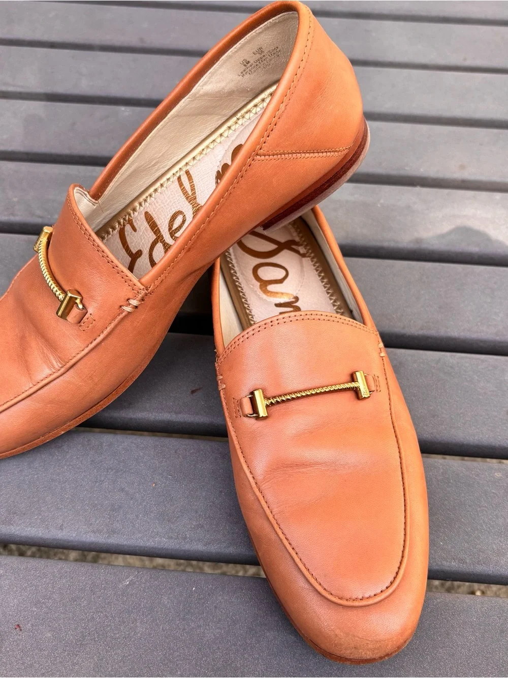 Sam Edelman Woman’s Cognac Leather Bit Loafers - Picture 7 of 11